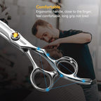 Professional Hair Scissors 6” Barber Scissors Japan VG10 Fine Cutting Blades Professional CNC Hair Shears Barber Scissor Set for Men and Women Haircut Shear Kit