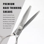 LePinko Premium Damascus Steel Hair Thinning Scissors, 6.0 Inch Master Level Hair Texturizing Scissors For Hairstylist, Hairdresser, Studio, Salon, Barber