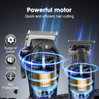 KEMEI Professional Hair Clippers Set for Men, Cordless Rechargeable Barber Clippers & Trimmers Kit, Clippers for Hair Cutting, Gifts for Men