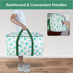 BALEINE 6-Pack Oversized Moving Bags with Reinforced Handles, Heavy-Duty Storage Tote for Clothes, Moving Supplies (Clover, 6-Pack)