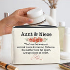 Aunt and Niece Gifts Makeup Bag Christmas Birthday Gifts for Aunt Niece Cosmetic Bag Zipper Makeup Pouch