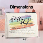 Difference Maker Makeup Bag Thank You Gifts for Mentor Leader Coach Boss Coworker, Difference Maker Gift Appreciation Cosmetic Bag Zipper Makeup Pouch