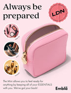 Embla Makeup Bag Travel Cosmetics Pouch and Toiletry Bag, Nylon Zipper Pouch Purse, Cute Make Up Organizer Storage Tote for Women Girls, Travel Skincare Case, Small Makeup Bags, Flamingo Pink