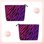 MOLAIGIN Zebra Print Black Pink Cosmetic Bag For Women, Travel Makeup Bag, Toiletry Zipper Bag, Large Capacity Aesthetic Cases