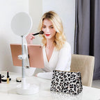 Aosbos Premium Small Makeup Bag, Compact Cosmetic Pouch, Travel-Size Make UP Case for Women, Leopard