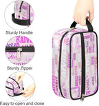 Personalized Makeup Bag with Name, Travel Cosmetic Bag for Women, Friends, Mother's Day, Bridesmaid, Bride, Wedding, Graduation, Light Pale Pink Background