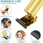 𝐇𝐚𝐢𝐫 𝐂𝐥𝐢𝐩𝐩𝐞𝐫𝐬 for Mens Cordless 𝐇𝐚𝐢𝐫 𝐓𝐫𝐢𝐦𝐦𝐞𝐫 T-Blade Trimmer Professional Haircut & Grooming Kit Rechargeable Clippers Hair Trimmer Shaver Cutting Kit with LCD Display (Gold)