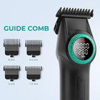 VGR 977 Professional Hair Trimmer Hair Clippers for Men, 8000rpm T-Blade Trimmer Zero Gapped Cordless Barber Clippers, Rechargeable Edgers Clippers with LED Display(Red)