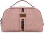 Montana West Wrangler Makeup Bags for Women Portable Toiletry Bag Small Travel Cosmetic Organizer for Gift Zipper Closure