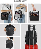 TANTO Makeup Backpack Makeup Artist Bag Professional Extra Large Cosmetic Bags Travel Train Case Storage Organizer Double-Layer Cosmetic Case with 4 Pouch and Brush Organizer (Black, two piece)