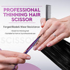 JASON Hair Scissors Professional - 10 PCS Haircut Scissors Set, Thinning Shears for Hair Cutting with 30 Teeth, Straight Shears for Men Women Home Salon Barber (6.7", Purple)