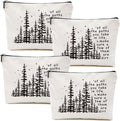4pcs Camping Gifts for Women Makeup Bag, Travel Essential Cosmetic Bag Camping Essentials Inspirational Gifts for Women Female Girls Sister BFF Nature Lover, Glamping Toiletry Bags
