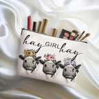 4pcs Funny Print Cow Stuff Western Makeup Bag, Cows Cosmetic Bag Cow Gifts for Women Female Girls Sister BFF, Christmas Birthday Gift, Western Stuff Travel Toiletry Bags