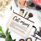ZHANTUONE Cat Mom Funny Cosmetic Bag, for Travel Toiletry Zipper Storage Pouch Makeup Bag, Gifts for Cat Lovers Mom, Birthday Gifts for Daughters Sisters Friends Coworker