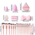 36Pcs Pink Makeup Brushes Set Professional Makeup Kit Multi-functional Makeup Tool Set with Facial Makeup Accessories, Foundation Makeup Brush Kit Eye and Face Make up Brushes & Tools