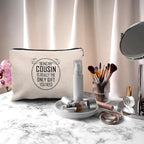 Nogrit Cousin Gifts Makeup Bag,Cousin Gifts for Women,Best Cousin Gifts for Women,Gifts for Cousins Female,Being My Cousin is the Only Gift You Need Small Cosmetic Makeup Bag for Purse