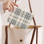 Leather Pocket Cosmetic Bag for Purse,Coin Purse Lipstick Cosmetic Accessories Organizer, Travel Kit Storage Pouch,Waterproof Portable No Zipper Self-closing (Tartan)