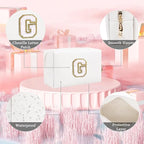 Small Personalized Letter Makeup Bag, Cute PU Leather Chenille Letters Cosmetic Bag Travel Makeup Pouch, Preppy Travel Organizer Zipper Pouch for Women&Girls（White-G）