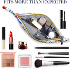 Gloppie Small Makeup Bag Cosmetic Bag for Purse Cute Makeup Pouch White