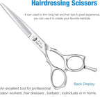 JASON 6 Inch Left Handed Barber Hair Cutting Scissors Professional Salon Shears Razor Edge Hairdressing Scissor Japanese Stainless Steel Reversible Haircut Shear for Men Women Christmas Gift