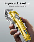 GLAKER Hair Clippers for Men Professional - Cordless Clippers and Trimmers Set, Complete Barber Kit for Hair Trimming & Beard Grooming, Mens Haircutting Kits for Blending & Fade Cuts (Gold)