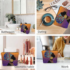 Makeup Bag African Woman Makeup Bags For Purse Pouch, Traditional Black African Woman Travel Toiletry Bag Cosmetic Bag Makeup Bags Flax Makeup Organizer Bag Pencil Pouch For Man Woman