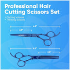 Equinox Professional Hair Scissors Set - Barber & Thinning Shears for Cutting & Grooming, Premium Japanese Stainless Steel Scissors