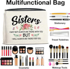 Sisters Gifts Makeup Bag, Gifts for Bestie Best Friend Sister Christmas Birthday, Sisters Cosmetic Bag Zipper Makeup Pouch
