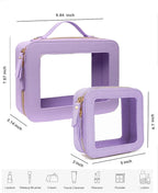 Clear Makeup Bag Small, TSA Approved Portable Toiletry Bag with Zipper Cosmetic Travel Bag Makeup Organizer Case Mini Makeup Pouch for Purse Car Organizer Bag for Women Men