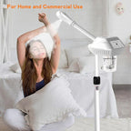 Professional Facial Steamer, Stand Ozone Face Steamer on Wheels, Adjustable Height and Angle,Estheticians Steamer More Steam,Hot Mist Facial Humidifier Atomizer for Spa Beauty, Home Use