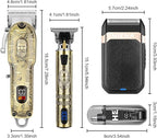 HIENA PRO Hair Clippers for Men Professional, Cordless Barber Clipper and T-Blade Beard/Hair Trimmer Set, Electric Razor Foil Shaver Nose Trimmer Barber Kit, Men's Hair Cutting Kit (814 Set)