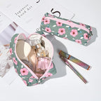 SOIDRAM Floral Cosmetic Bag - Large Capacity Makeup Pouch with Makeup Brushes Storage, Travel Toiletry Bag Organizer