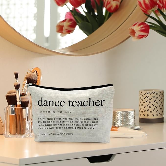 Dance Teacher Gifts Makeup Bag for Women, Dance Teacher Appreciation Gifts, Gifts for Dance Teachers Cosmetic Bags Toiletry Bag, Dance Makeup Bag