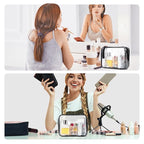 Weewooday 12 Pieces Clear Makeup Bags Cosmetic Storage Bags PVC Zipper Pouches Travel Waterproof Makeup Plastic Case for Women Organizing Toiletries Traveling Bathroom