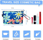 Gloppie Makeup Bag for Women Small Bag for Purse Tiny Travel Cosmetic Bag Zipper Makeup Pouch Klein Blue Flower