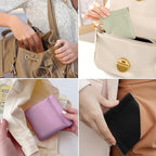 BUSOHA 8PCS Snap Closure Organizer Pouch, Small Women's Leather Pouches for Purse, Mini Makeup Bag for Cosmetics Headphones Jewelry Lipstick