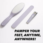 Earth & I -3 pc Manicure Pedicure Set: Large Nail Clipper, Callus Remover & Contour File, Stainless Steel Nail & Foot Care Kit for Men & Women, at Home Mani-Pedi Kit, Travel-Friendly Nail Care (Pink)