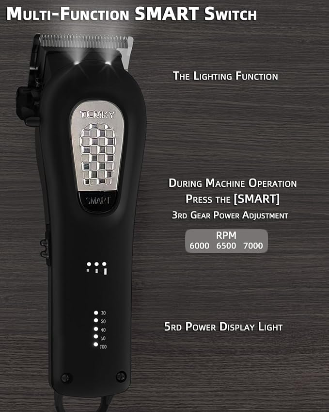 Hair Clippers for Men Cordless&Corded Barber Clippers for Hair Cutting & Grooming Professional Hair Trimmer for Men Rechargeable Hair Trimmer Kit for Household(Black)