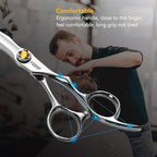 6" Professional Hair Shears Set Japanese VG10 Stainless Steel Sharp CNC Scissors Lightweight Smooth Cutting Barbers Straight and Thinning Scissors Kit for Salon Professionals