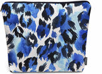 Leopard Print Makeup Bag For Women, Leopard Skin Adorable Cosmetic Bag Makeup Bags, Leopard Fur Zipper Bag Travel Bags Toiletry Organizers Pouch Bags Washing Bags For Gym Bathroom Blue Black