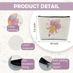 Coquette Pink Bow Teacher Makeup Bag, Teacher Appreciation Gifts Cosmetic Bags for Women, End of Year Teachers Gifts, Preppy Zipper Makeup Pouch for Teachers