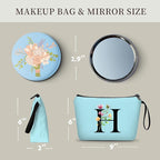 Birthday Inspirational Bridesmaid Proposal Team Small Gifts for Women Mom Aunt Teacher Sister Coworkers Makeup Cosmetic Bag Travel with Mirror Mothers Day Christmas Graduation H