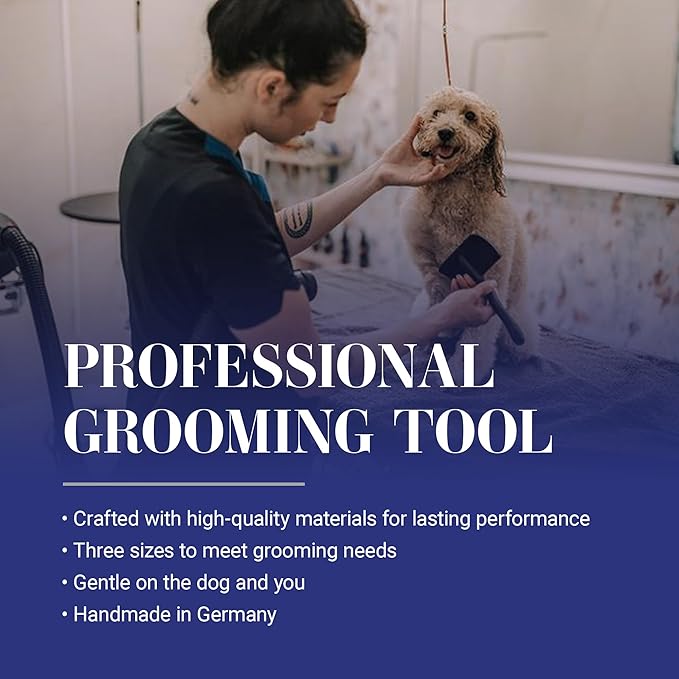 Chris Christensen Baby K Dog Slicker Brush, Groom Like a Professional, Fluff Detangle Style, Saves Time Energy, Black, Small