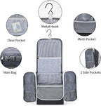 Della Gao Hanging Toiletry Bag for Men and Women, Large Capacity Cosmetics Makeup Bag Toiletries Organizer, Bathroom Bag, Water-Resistant Nylon, Black