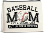 Baseball Mom Gifts for Women Makeup Bag Funny Baseball Mom Cosmetic Bag Zipper Makeup Pouch