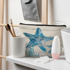 Ocean Starfish Beach Makeup Bag, Marine Life Sea Animals Cosmetic Bags for Women, Ocean Themed Gifts