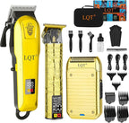 Professional Cordless Hair Clippers Kit - Rechargeable Trimmer for Men with Precision Blades & Accessories | Barber-Grade Home Haircut Set