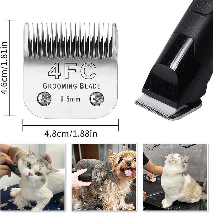 3 Pcs Size 5FC Detachable Dog Grooming Blades, Compatible with Andis, Oster A5, Wahl KM10 Series Clippers, Cut Length 6.3mm, Silver (5FC 6.3mm, 3 Packs)