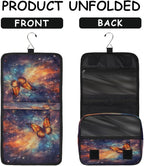 Travel Toiletry Bag for Women & Men Galaxy Animal Colorful Butterfly Hanging Cosmetic Organizer Portable Waterproof Makeup Case Make Up Bag with Compartments Travel Essentials for Bathroom Shower