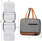 Bosidu Hanging Travel Toiletry Bag,Large Capacity Cosmetic Travel Toiletry Organizer for Women with 4 Compartments & 1 Sturdy Hook,Perfect for Travel/Daily Use/Christmas